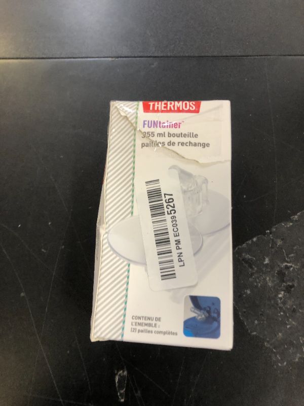 Photo 1 of Thermos Replacement Straws for 12 Ounce Funtainer Bottle, Clear, 2 Count