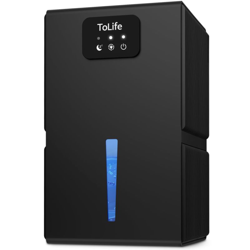 Photo 1 of Dehumidifier ToLife Dehumidifiers for Home, 95OZ Dehumidifier for Basement 950 sq.ft, Auto Shut Off Sleep Mode Dehumidifier for Bedroom Bathroom Small Dehumidifier 7 Colors Lights, White, TZ-C4S