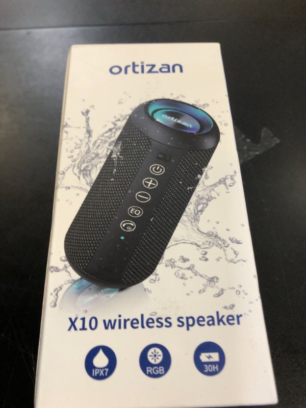Photo 1 of Ortizan Portable Bluetooth Speaker: IPX7 Waterproof, 24W Loud Sound, Deep Bass, Bluetooth 5.3, LED Lights, Wireless Stereo Pairing, 30H Playtime, for Home/Outdoor/Party/Beach, Birthday Gift (Blue)