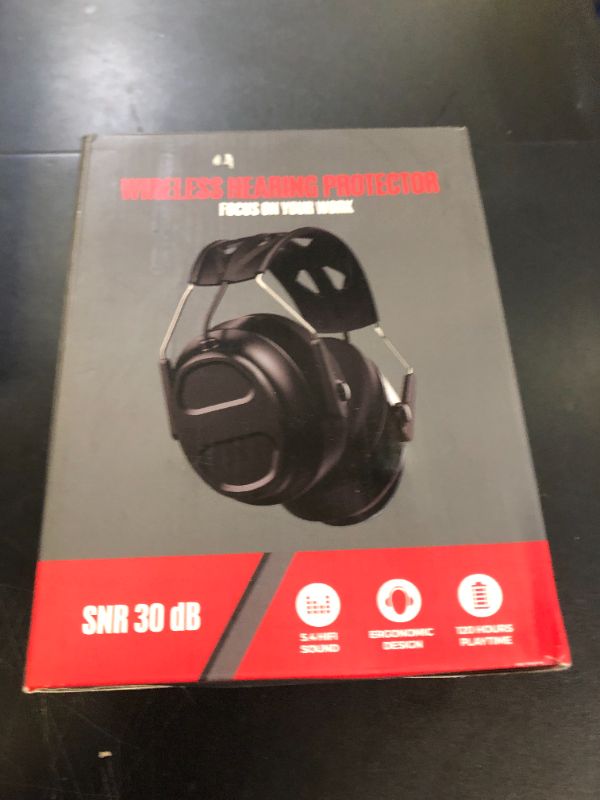 Photo 1 of Bluetooth 5.4 Hearing Protection Headphones with Rechargeable Battery 120H Playtime, SNR 30dB Safety Earmuffs Ear Protection for Lawn Mowing, Workshops, Snowblowing, Construction