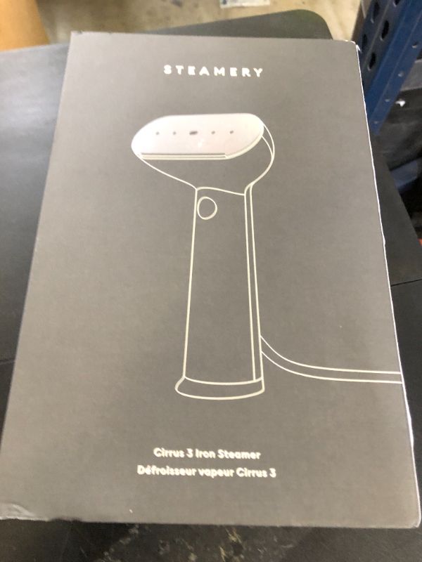 Photo 1 of Steamery Handheld Clothes Steamer Cirrus 3, 1200W, US Plug, Heated Ironing Plate, Fast Heat Up, Garment Wrinkle Remover, Black