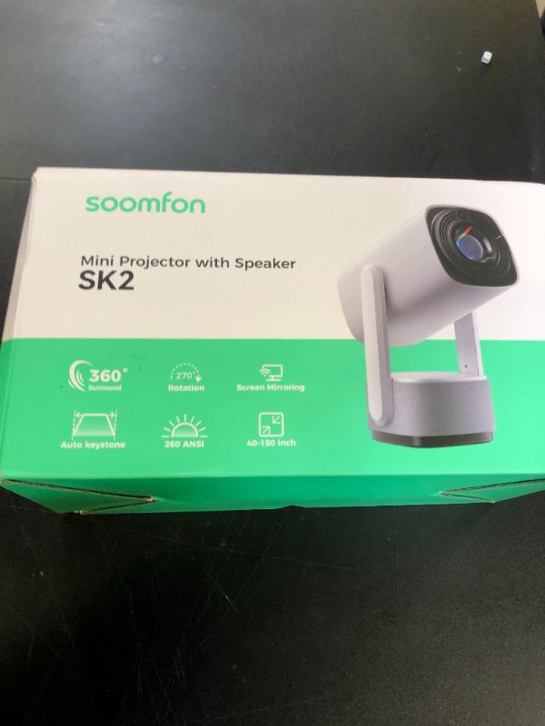 Photo 1 of Mini Projector with WiFi and Bluetooth - SOOMFON 4K Support Video Projector with 6W Speaker, Portable Small Movie Projector 270° Rotatable Video Proyector for Bedroom/Wall/Home/iOS/Android/TV Stick