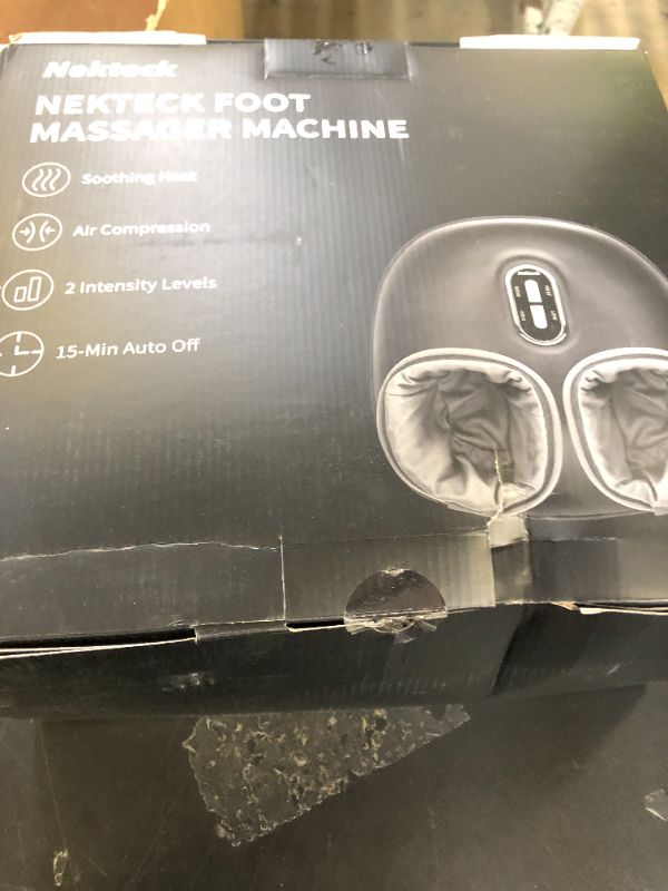 Photo 1 of Nekteck Shiatsu Foot Massager Machine with Soothing Heat, Deep Kneading Therapy, Air Compression, Improve Blood Circulation and Foot Wellness,Relax for Home or Office Use(Gray)