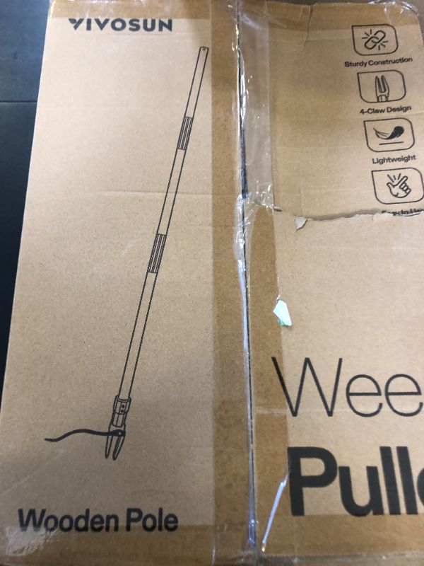 Photo 1 of VIVOSUN 47" Weed Puller, Stand-Up Weed Puller Tool with Bamboo Handle & 4-Claw Steel Head, Sectional Pole Design, Easy Weeding Without Pulling, Bending, or Kneeling