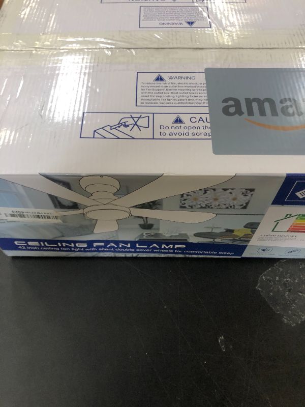 Photo 1 of CubiCubi Ceiling Fans with Lights - 42" Low Profile Ceiling Fan with Light and Remote/APP, 3000-6500K Dimmable, 5CCT, Quiet, Flush Mount, Modern Ceiling Fans for Indoor Bedroom Living Room, White
