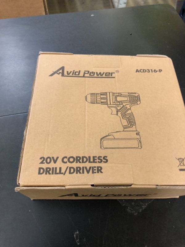 Photo 1 of AVID POWER 20V Cordless Drill Set 320 In-lbs Torque Power Drill/Driver Kit with 2 Variable Speed, 3/8'' Keyless Chuck