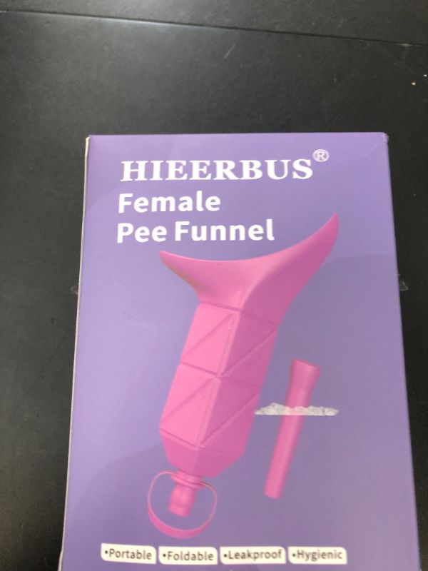 Photo 1 of HIEERBUS Women Pee Funnel, Female Urinal Foldable, Reusable Female Urination Device Allows Women to Pee Standing Up,Silicone Portable Pee Cup with Tube Case for Camping,Outdoor,Travel,Hiking (Black)