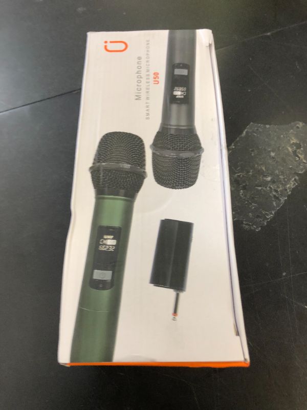 Photo 1 of HWWR Wireless Microphones, Professional UHF Dual Microphones for Karaoke, Wireless Dynamic Microphone System Set with Rechargeable Receiver,Plug and Play, Speech, Wedding, Church, PA System
