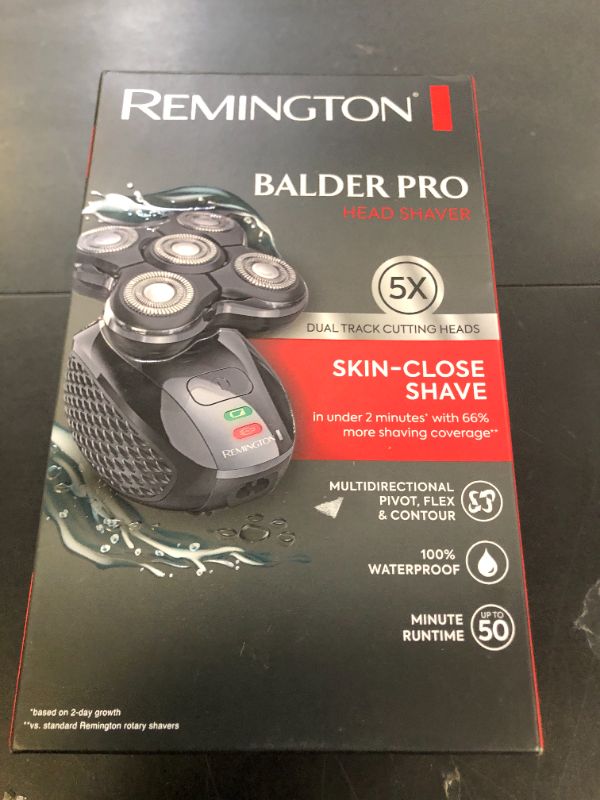 Photo 1 of Remington Balder Pro Electric Razor for Head XR7000A - Premier Wet/Dry Bald Head Shaver, Flex Blades for a Close Shave, Cordless Rechargeable, Effortless Head Shaving with Precision Dual Track Heads