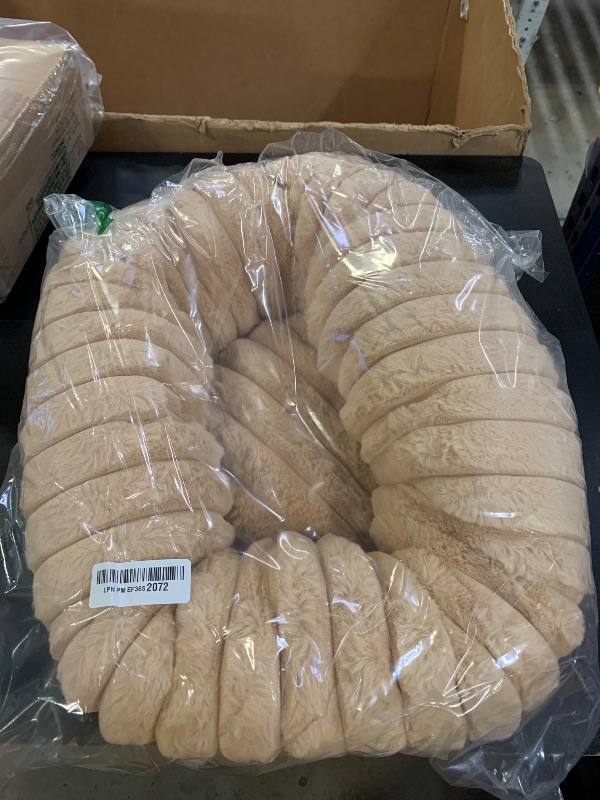 Photo 1 of Bedsure Cat beds for Indoor Cats - Donut Dog Beds for Small Dogs with Corduroy Fleece & Anti Slip Bottom, Faux Fur Pet Beds with Washable Removable Cover, Sandy Tan, 20x20x6 inches