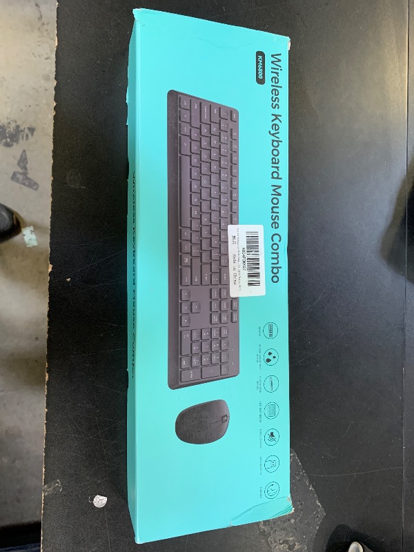 Photo 1 of Wireless Keyboard and Mouse Combo for Windows, 2.4G Full-Sized External Cordless Computer Keyboard Mouse Combo for Laptop PC Desktop Chrome Mac, Number Pad 1600 DPI Silent Mouse USB Receiver (White)