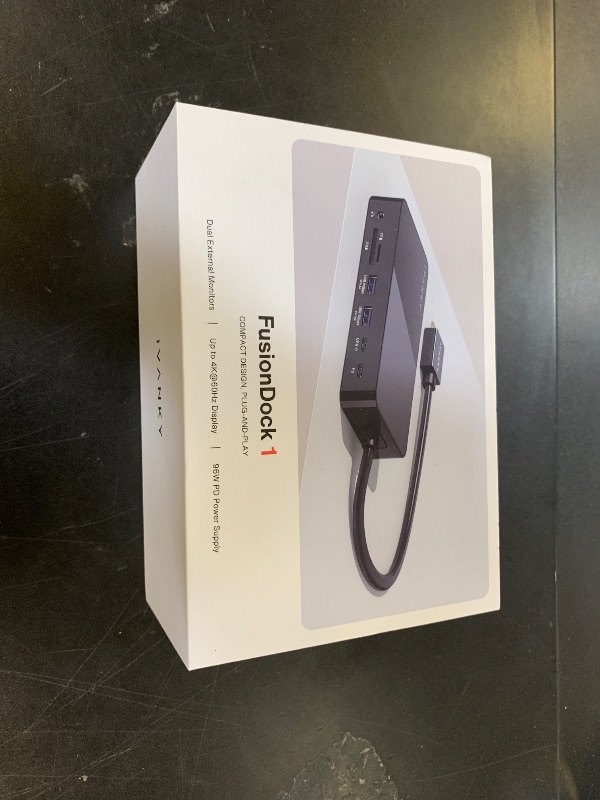Photo 1 of iVANKY FusionDock 1 M4 MacBook Pro Docking Station with 150W Power Adapter, 12-in-2 Dual 4K@60Hz Monitor Dock for MacBook M1/M2/M3 Pro/Max Display Dock 2HDMI 2.0, 96W PD, 6 USB, Ethernet SD/TF Audio