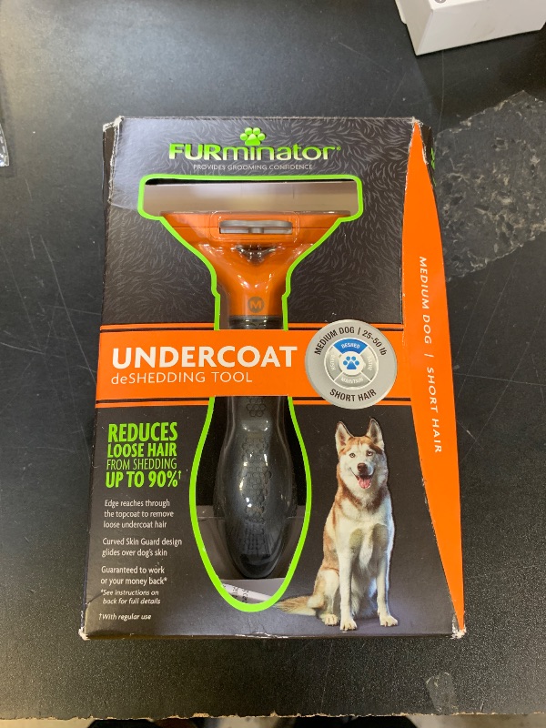 Photo 1 of FURminator Undercoat deShedding Tool for Medium Short Hair Dogs 9-23 kg, Orange with grey