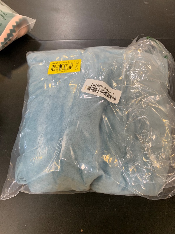 Photo 1 of 2 Pack Zippered Velvet King Pillowcases, Super Soft and Cozy Luxury Fuzzy Flannel Pillow Cases with Zipper, 20x36 Inches, Light Blue