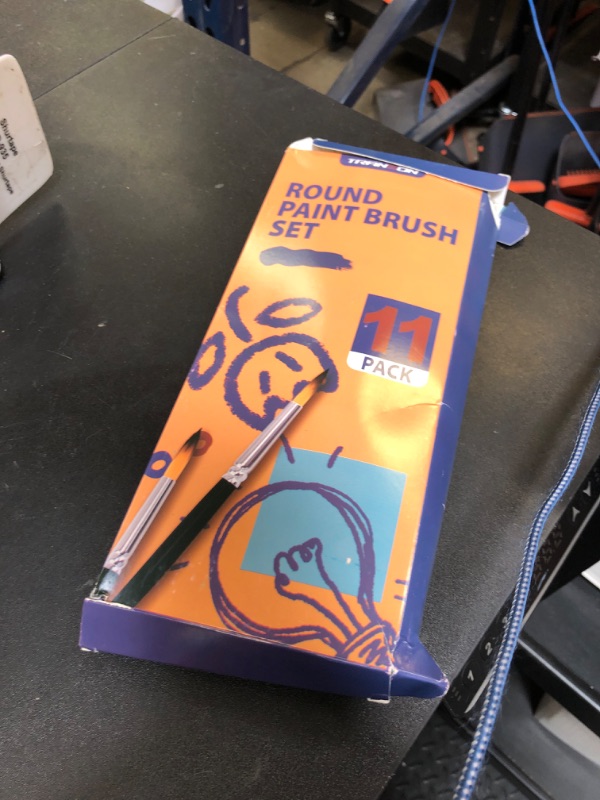 Photo 1 of Transon 11pcs Round Paint Brush Basic Set for Watercolor, Acrylic, Gouache, Ink, and Tempera Painting                                                                                                                                                          