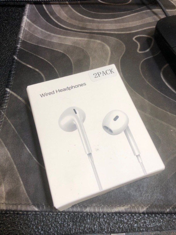 Photo 1 of Wired Earbuds, 2 Pack 3.5mm Headphones with Mic, [MFi Certified] Clear Call Volume Control HiFi Stereo Surround Sounds Cord Earphones for Laptop PC Chromebook iPhone Samsung A14 Android Switch