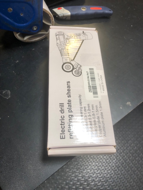 Photo 1 of CZS Sheet Metal Cutter Drill Attachment, Electric Drill Shears Attachment Cutter Nibbler, Metal Nibbler Drill Attachment for Cutting Iron, White Sheet, Steel, Copper, Aluminum