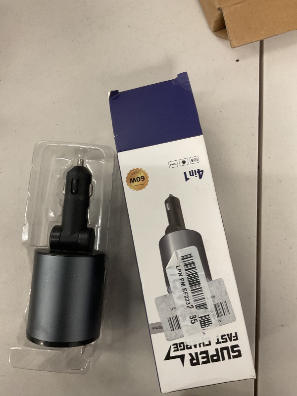 Photo 1 of Retractable Car Charger, 4 in 1 Super Fast Car Phone Charger 60W, 2 Retractable Cables and 2 USB Ports Car Charger Adapter,Compatible with iPhone 16/15/14/13/12/11,Air-Pods 4,Galaxy,Pixel