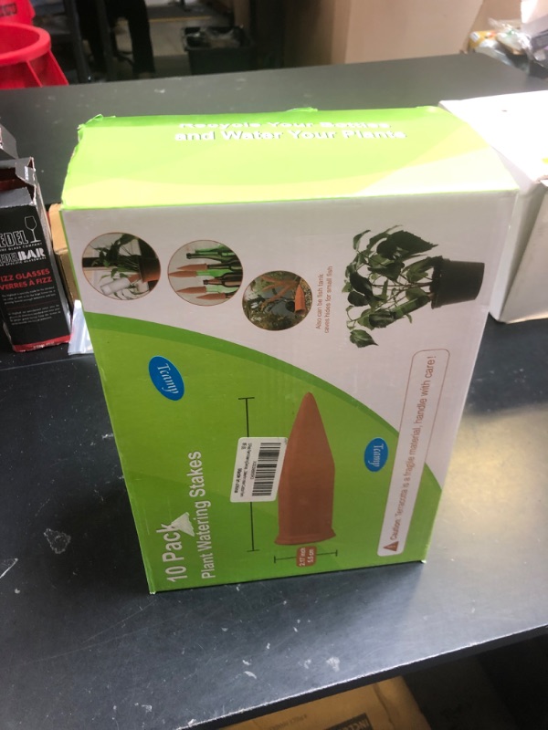 Photo 1 of Tcamp 10 Pack Terracotta Watering Spikes, Plant Watering Devices Wine Bottle Automatic Plant Self Watering Spikes for Vacations, Self-Watering Stakes for Indoor Outdoor Plants