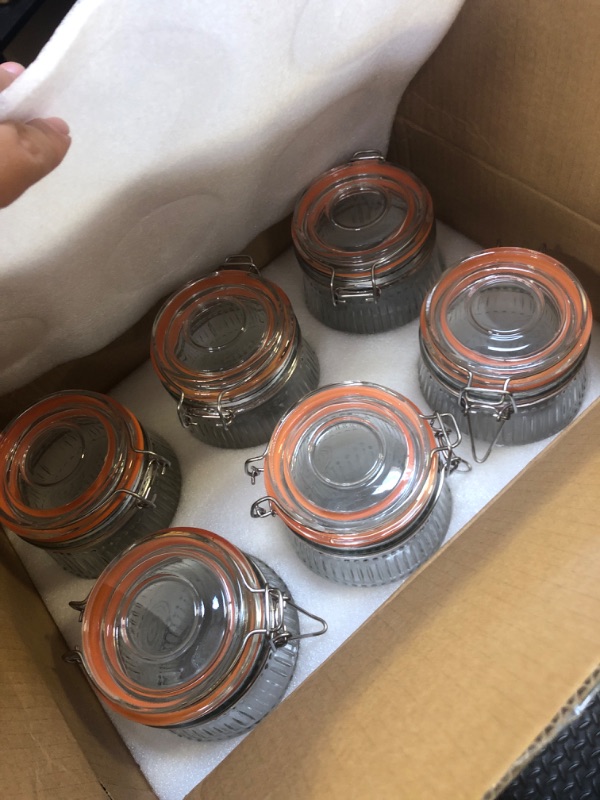 Photo 1 of Amzcku Wide Mouth Vintage Mason Jars with Airtight Lid 32oz, Canister Quart Jars for Kitchen Storage - for Coffee, Sugar, Beans 6 Pack