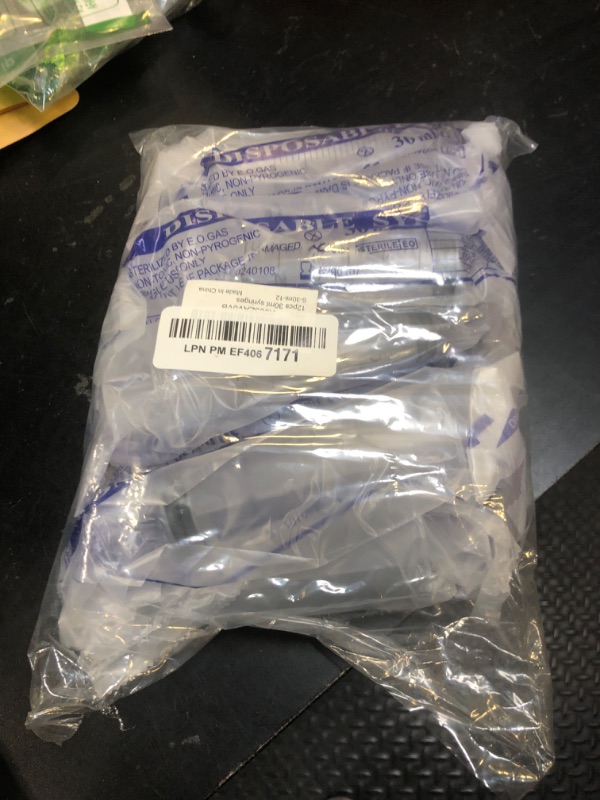 Photo 1 of 12 Pack Plastic 30ml Syringes with Cap, Sterile Syringe Individually Packaged for Labs, Liquid Measuring, Feeding Pets, Oil or Glue Applicator