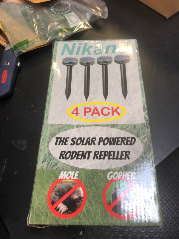 Photo 1 of Gopher Repellent Ultrasonic Solar Powered - Mole Repellent Stakes Outdoor Pet Safe - Groundhog Repeller Snake Rodent Gopher Spikes Chaser - Sonic Mole Deterrent Devices (2)