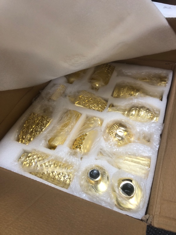 Photo 1 of Nuptio  Vases Bulk Gold: 30 Pcs Glass Small Vase Set for Flowers - Mini Vintage Flower Bottle Single Assorted Vases for Wedding Centerpieces