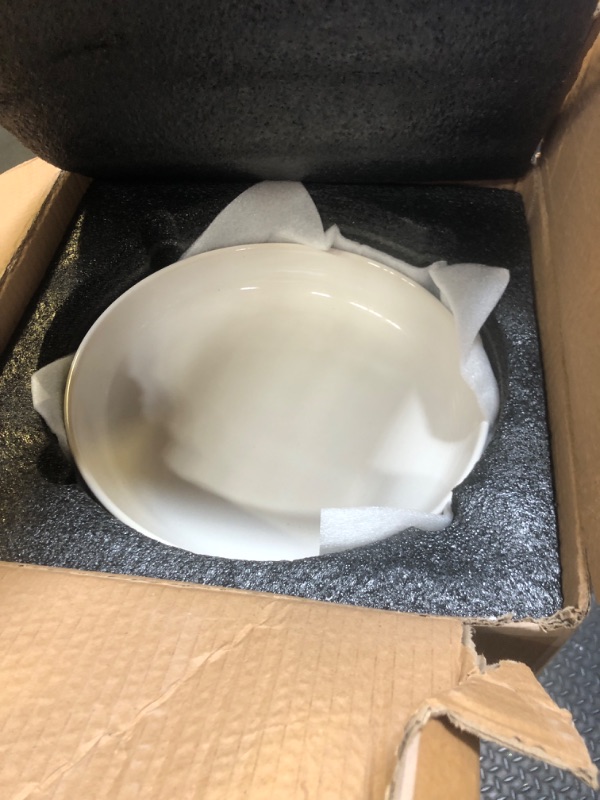 Photo 1 of Artena Pasta Bowls, 50oz Large Salad Serving Bowls, 9.75'' Plates Bowls Set of 3, Big White Ceramic Soup Bowls for Kitchen, Embossment Shallow Dinner Bowl, Microwave Dishwasher Safe, Multiple Patterns