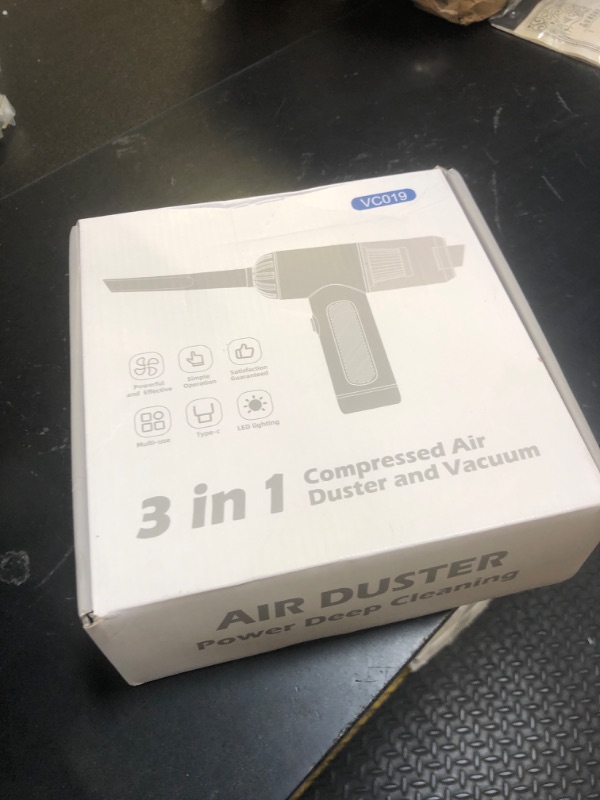 Photo 1 of Fanisic Air Duster & Vacuum Cleaner, Rechargeable 3 in 1 Cordless Mini Dust Blower/Pump, 3 Gear 100000 RPM Portable Air Blower Car Vacuum Cleaner with LED Light & Multi-nozzles for Keyboard, Car, Home