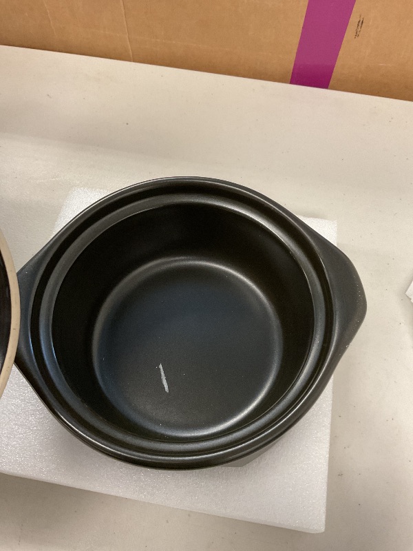 Photo 1 of Clay Pot for Cooking with Lid 1.9 Quart Ceramic Cooking Pot Ceramic Cookware Heat-resistant Casserole Dish with Lid Korean Stone Pot Cookware for Cooking Hot Pot Soup Meat Rice