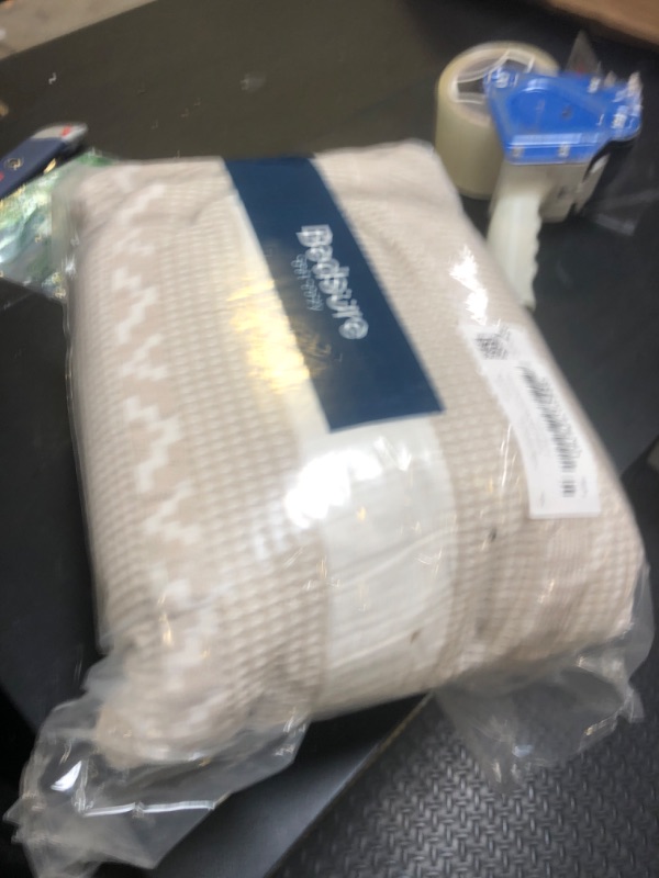 Photo 1 of Bedsure Waffle Weave Duvet Cover Queen - 100% Cotton Boho Duvet Cover with 2 Pillowcases - Linen Color Textured Comforter Cover with Zipper Closure (Queen, 90"x90")