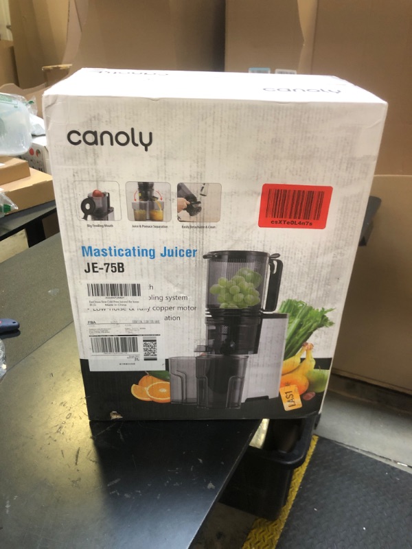 Photo 1 of Cold Press Juicer, 5.8" Wide Feed Chute Juice Extractor Machine with 400W, High Juice Yield, Slow Masticating Juicer for Whole Vegetables & Fruits, Premium Grey