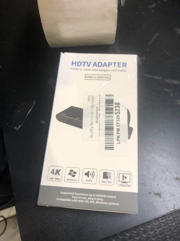 Photo 1 of AKWOR HDMI to VGA+HDMI Adapter for Dual Monitor, HDMI to VGA & HDMI Splitter 2-in-1,1080P@60HZ Full HD Display Video Converter Compaitble with Windows/Mac Os/Linux, Plug & Play