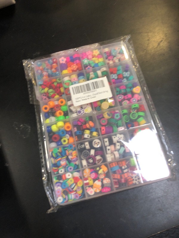 Photo 1 of 1000PCS Polymer Clay Beads Bracelet Making kit, 24 Style Cute Fun Beads Fruit Flower Animal Cake Butterfly Heart Beads Charms for Jewelry Necklace Earring Making DIY Accessories for Women Girls