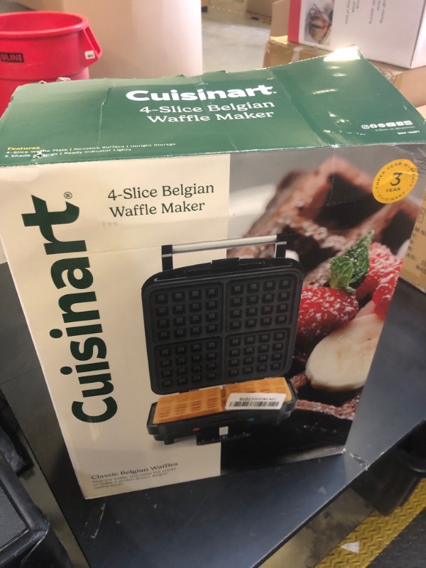 Photo 1 of Cuisinart 4-Slice Belgian Waffle Maker, Stainless Steel/Black, WAF-150P1