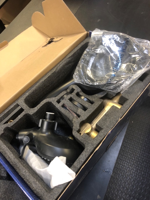 Photo 1 of 2 Handles Tub Shower Faucet Set Shower System with Tub Spout Bathtub Faucet Set Shower Tub Combo Set Complete Tub and Shower Trim Kit Matte Black