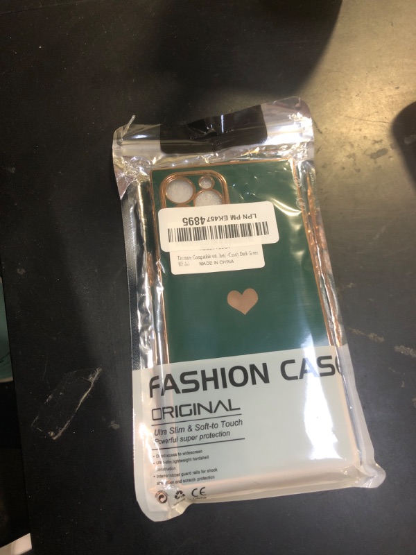 Photo 1 of Tzomsze Case for iPhone 12 Pro Max - Luxury Full Lens Protection & Reinforced Corners Shockproof Electroplate Edge Bumper TPU Silicone Case - Candy Dark Green