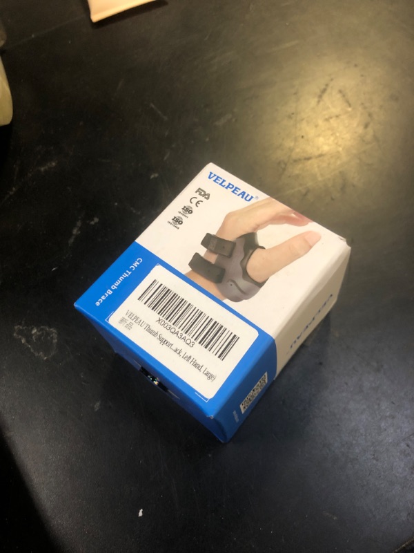Photo 1 of Velpeau CMC Thumb Brace for Osteoarthritis - with Shape-memory Restriction Splint, CMC Joint Stabilizer, Basal Thumb Arthritis Pain Relief and Support for Women and Men (Black, Left Hand, Large)