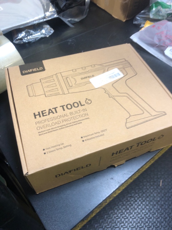 Photo 1 of DIAFIELD 1850W Heat Gun, Dual Temperature Settings, AUTOXEL Fast Heat Hot Air Gun, Durable& Overload Protection, with 4 Nozzles for Shrink Wrap, Vinyl, Crafts, Epoxy Resin