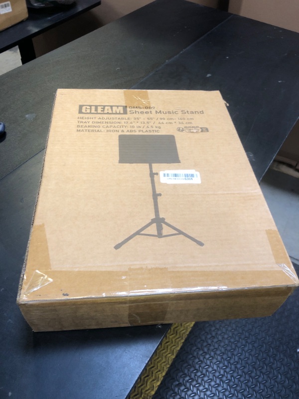 Photo 1 of GLEAM Sheet Music Stand - Full Metal with Carrying Bag, Phone Holder, Sheet Music Folder and Clip, 5 in 1 Desktop Book Stand