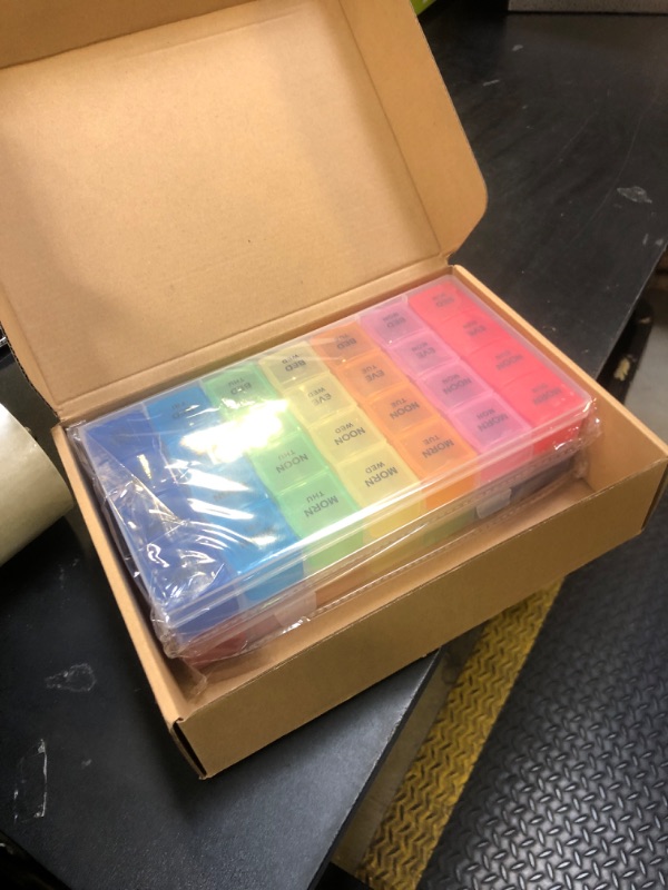 Photo 1 of Dandat 2 Pack XL Large Weekly Pill Organizer 4 Times a Day Monthly Pill Organizer Large Medicine Organizer 28 Day Pill Box Organizer Weekly 7 Day Pill Dispenser 4 Times a Day