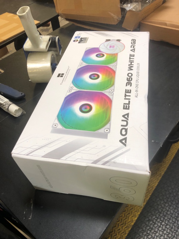 Photo 1 of Thermalright Aqua Elite 360 ARGB White CPU Aio Cooler, 360 CPU Liquid Cooling, Pump Head Speed up to 6400RPM,for AM4/AM5,Intel LGA1851/1150/1151/1200/2011/1700,High Performance Radiator(White)