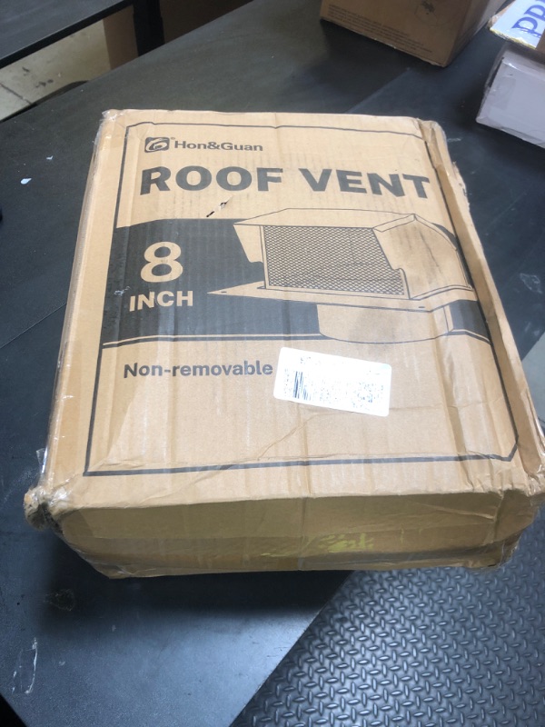 Photo 1 of Roof Vent Cap - Hon&Guan Roof Vents 8 Inch?Galvanized Steel 8'' Exhaust Vent Wall Vent Cover Exterior with Damper for Ventilation System,Black