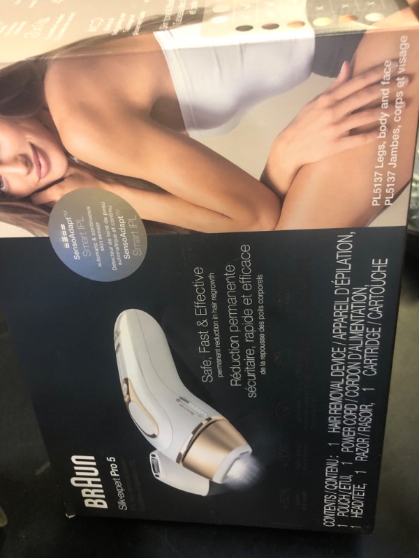 Photo 1 of Braun IPL at Home Laser Hair Removal for Women and Men, Silk Expert Pro 5 PL5137 with Venus Swirl Razor, Permanent Visible Hair Reduction in Hair Regrowth for Body & Face, Corded, PL5137