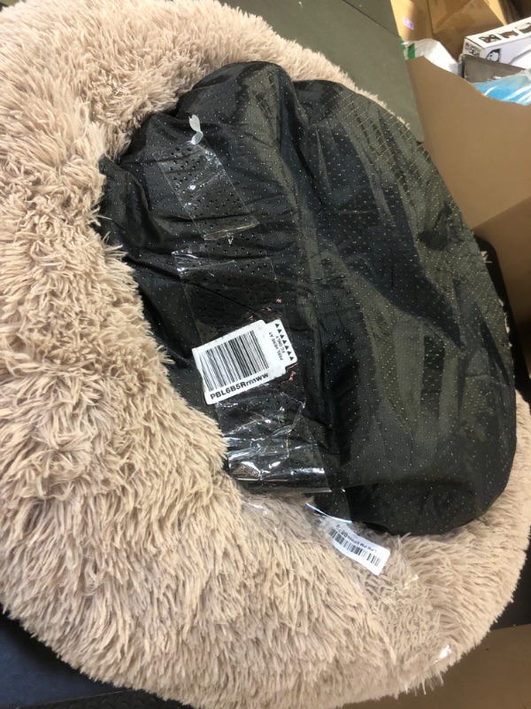 Photo 1 of WESTERN HOME WH Calming Dog & Cat Bed, Anti-Anxiety Donut Cuddler Warming Cozy Soft Round Bed, Fluffy Faux Fur Plush Cushion Bed for Small Medium Dogs and Cats (20"/24"/27"/30")