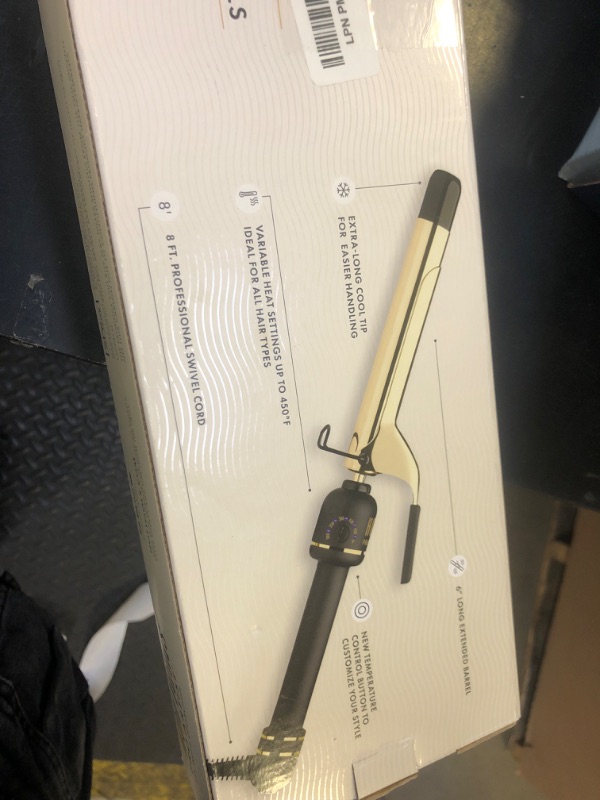 Photo 1 of HOT TOOLS 24K Gold Professional 1" Extended Barrel Curling Iron with Clamp for Bouncy Curls - 24K Gold Technology for Long-Lasting Results & Longer Barrel for Easy Styling