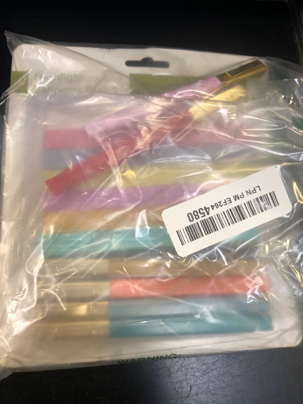 Photo 1 of Mr. Pen- Aesthetic Highlighters and Pens, 12 Pack, Assorted Color No Bleed Bible Highlighters, Black Ink Pens