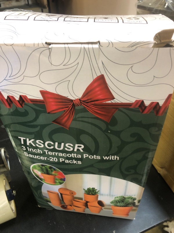 Photo 1 of TKSCUSR 3 Inch Terracotta Pots with Saucer-20 Pack?Cactus Terra Cotta Flower Pots with Drainage?Succulent Nursery Clay Pots Great for Plants,DIY Crafts, Wedding Favor
