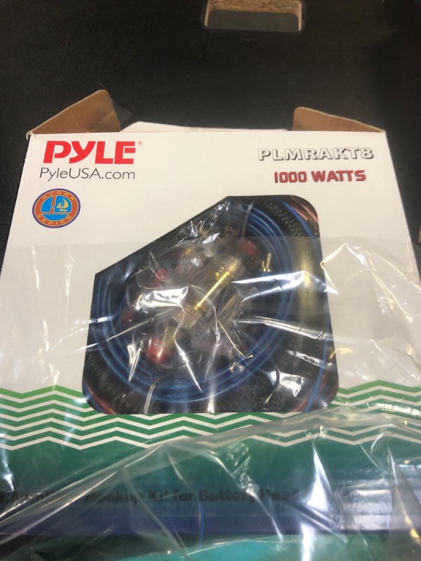 Photo 1 of Pyle Marine and Car Audio Wiring Kit - 20ft 8 Gauge Power Wire - Up to 1000 Watts Amplifier Hookup for Battery, Head Unit & Stereo Speaker Installation - Marine Grade Cable & Gold Plated Fuse