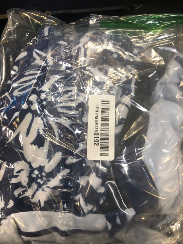 Photo 1 of ALLTOKE Womens Two Piece Long Sleeve Rash Guard Sets with Built in Bra Swim Shirts and Shorts UPF50+ Swimsuit Navy Blue Beige Flower 2XL